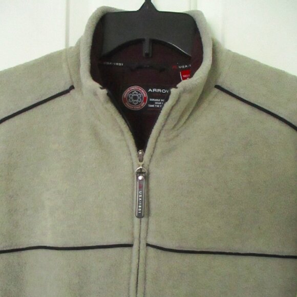 Arrow Mens L/S Fawn Full Zip Nylon Lined Winter Weight Fleece NWOT - Medium - Picture 2 of 2